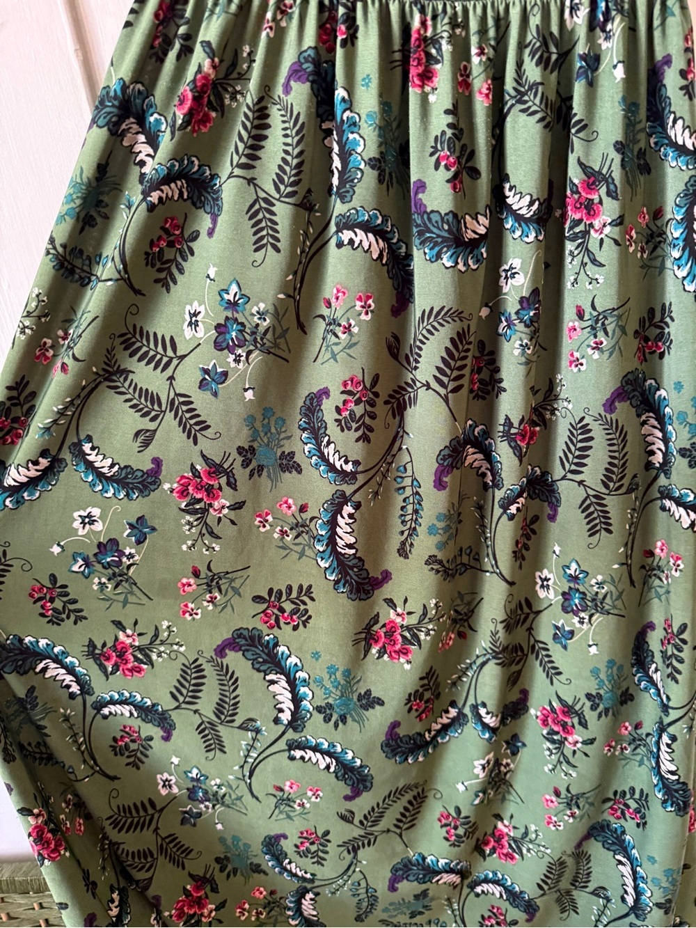 Sleeveless Green Floral V-Neck Maxi Dress FC size m-L - Picture 3 of 9